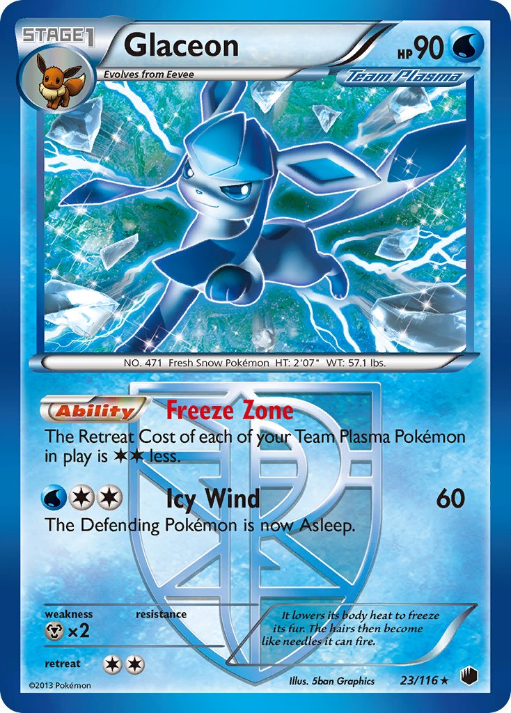 Glaceon (23/116) (Theme Deck Exclusive) [Black & White: Plasma Freeze] | Exor Games Bridgewater