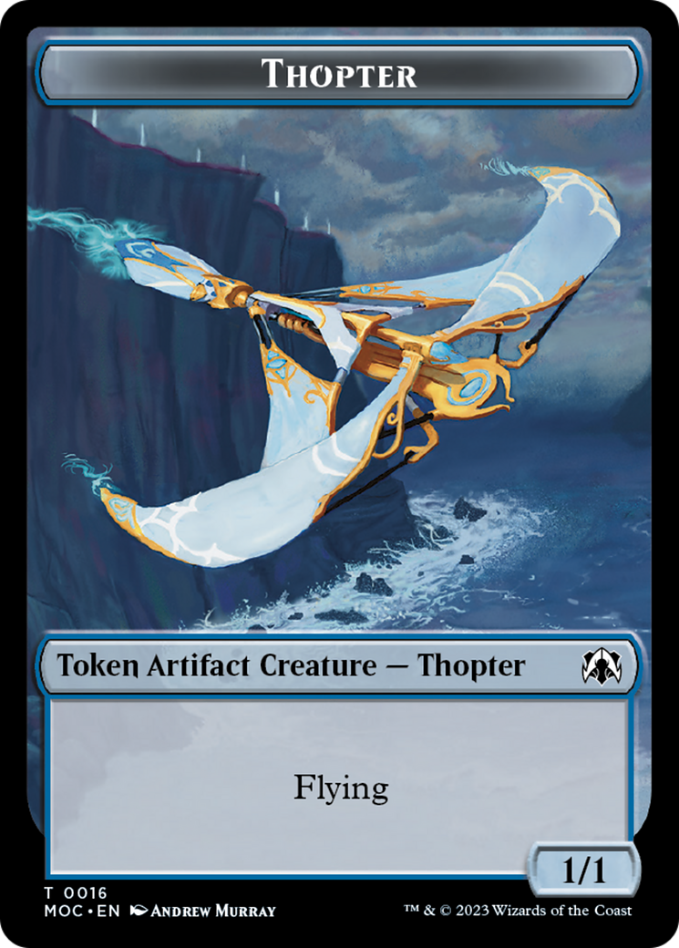 Thopter // Gold Double-Sided Token [March of the Machine Commander Tokens] | Exor Games Bridgewater