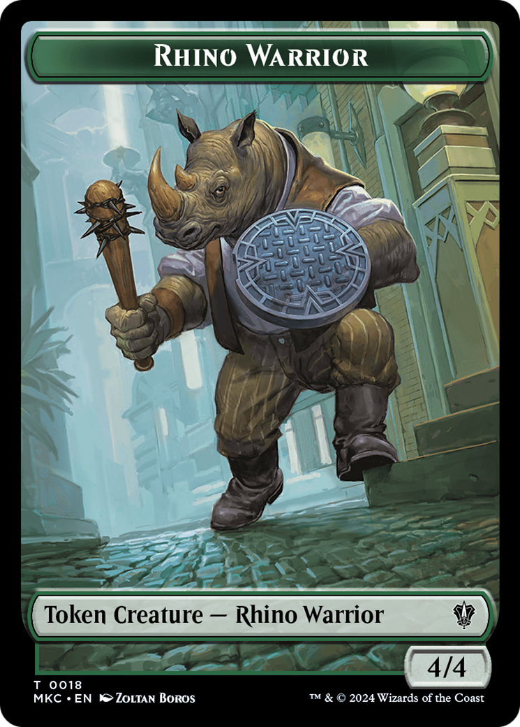 Thopter // Rhino Warrior Double-Sided Token [Murders at Karlov Manor Commander Tokens] | Exor Games Bridgewater