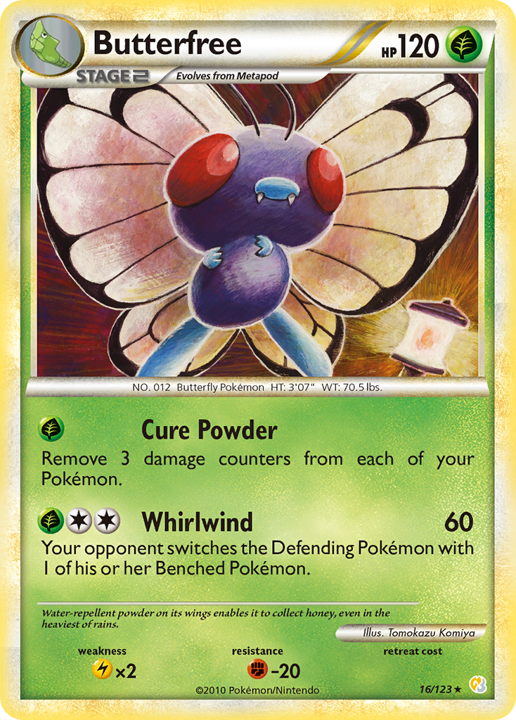 Butterfree (16/123) [HeartGold & SoulSilver: Base Set] | Exor Games Bridgewater