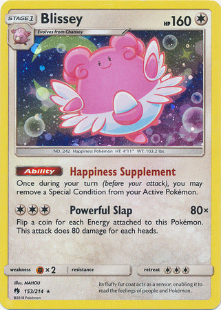 Blissey (153/214) (Cosmos Holo) [Sun & Moon: Lost Thunder] | Exor Games Bridgewater