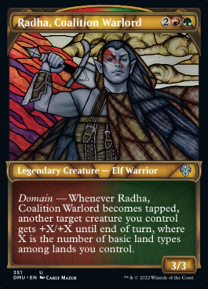 Radha, Coalition Warlord (Showcase Textured) [Dominaria United] | Exor Games Bridgewater