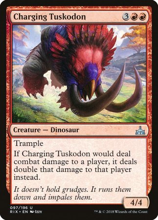 Charging Tuskodon [Rivals of Ixalan] | Exor Games Bridgewater