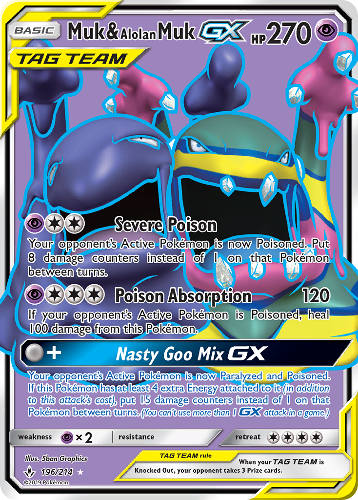 Muk & Alolan Muk GX (196/214) [Sun & Moon: Unbroken Bonds] | Exor Games Bridgewater