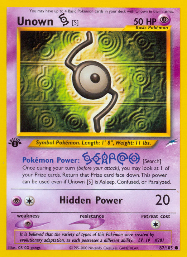 Unown [S] (87/105) [Neo Destiny 1st Edition] | Exor Games Bridgewater