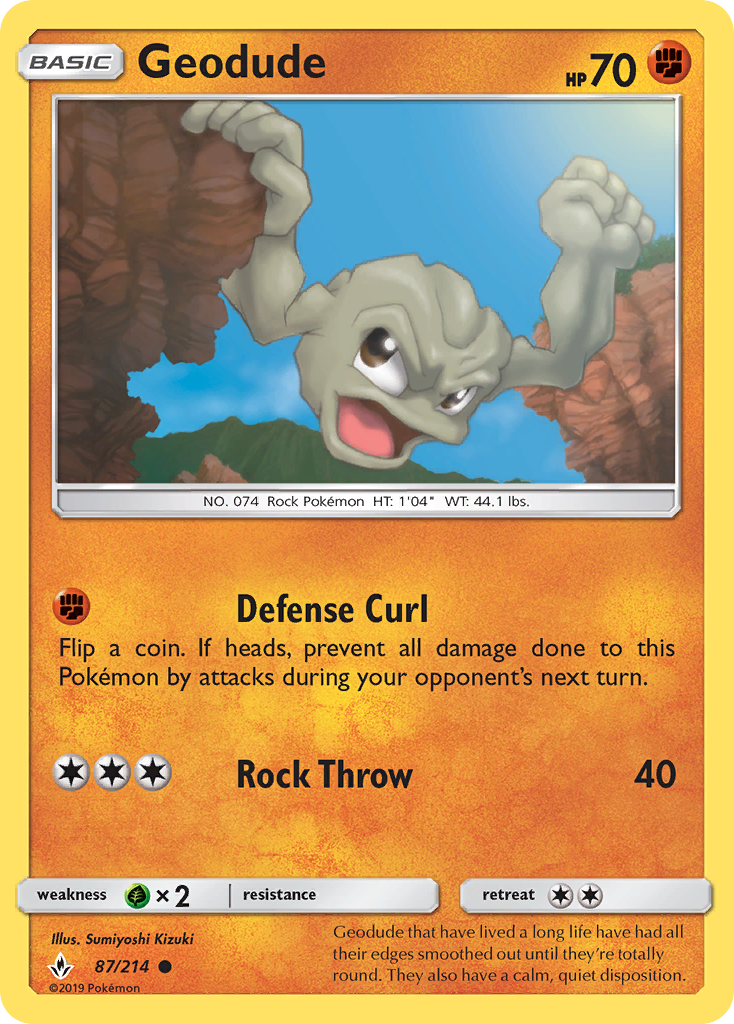 Geodude (87/214) [Sun & Moon: Unbroken Bonds] | Exor Games Bridgewater