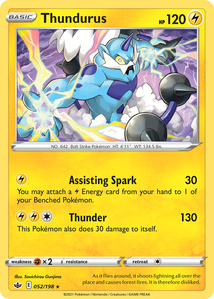 Thundurus (052/198) (Theme Deck Exclusive) [Sword & Shield: Chilling Reign] | Exor Games Bridgewater