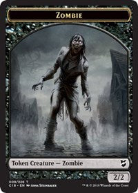 Zombie // Shapeshifter Double-sided Token [Commander 2018 Tokens] | Exor Games Bridgewater