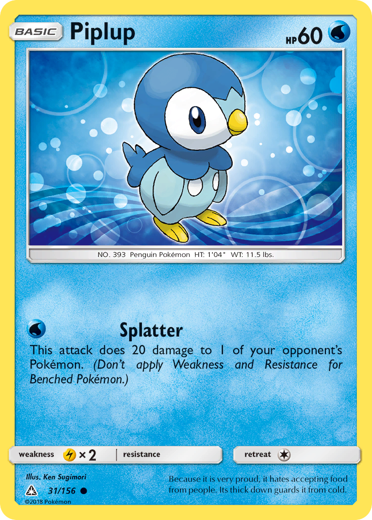 Piplup (31/156) [Sun & Moon: Ultra Prism] | Exor Games Bridgewater