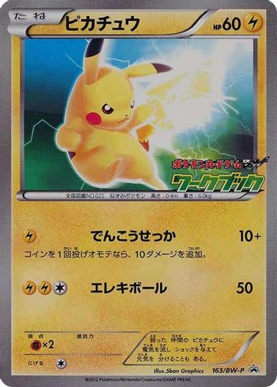 Pikachu (163/BW-P) (JP PKM BW National Illustrated Encyclopedia Promo) [Black & White: Black Star Promos] | Exor Games Bridgewater