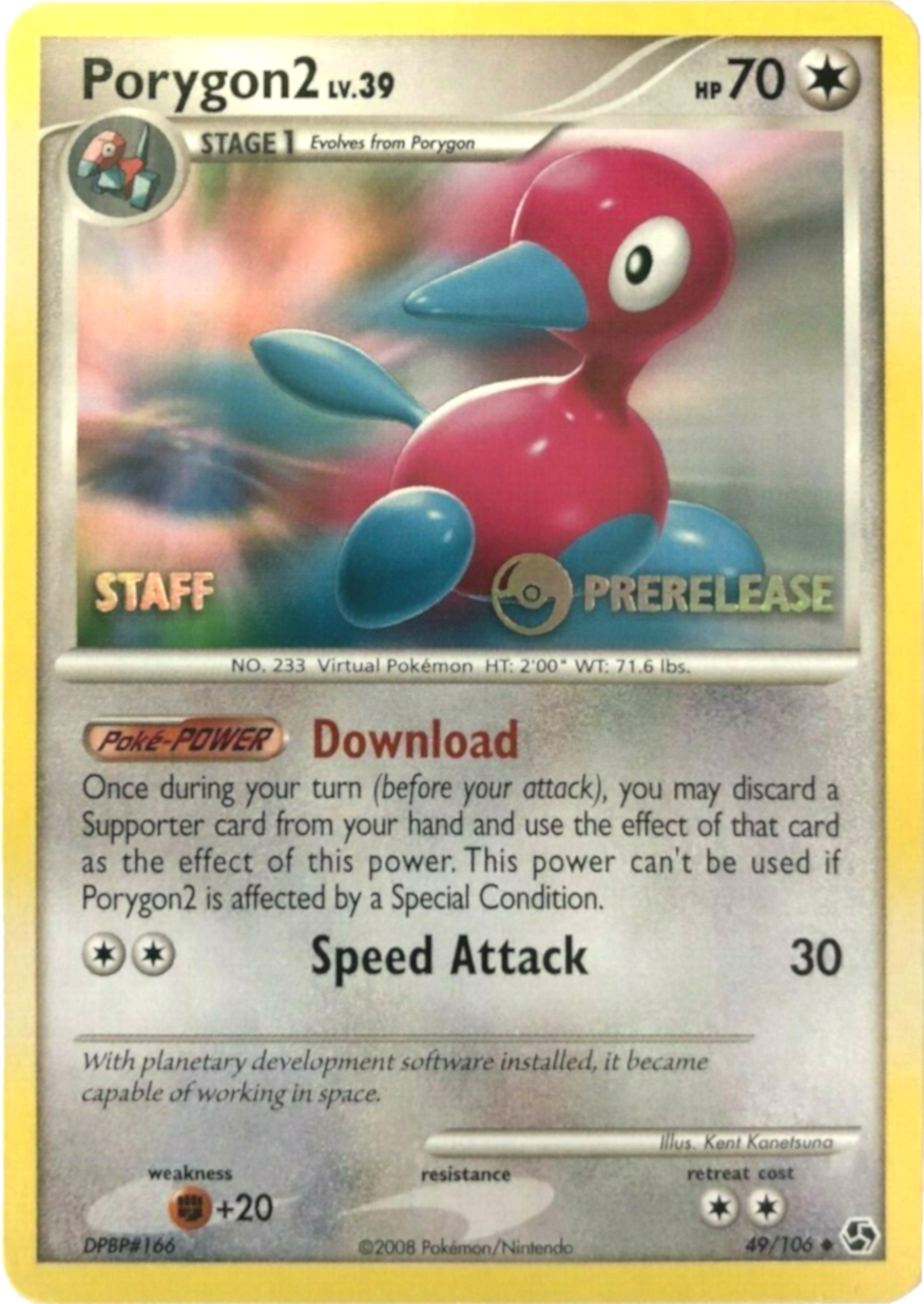 Porygon2 (49/106) (Staff Prerelease Promo) [Diamond & Pearl: Black Star Promos] | Exor Games Bridgewater