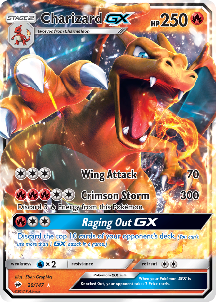 Charizard GX (20/147) [Sun & Moon: Burning Shadows] | Exor Games Bridgewater