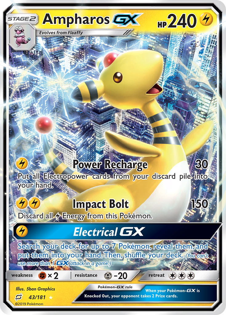 Ampharos GX (43/181) [Sun & Moon: Team Up] | Exor Games Bridgewater