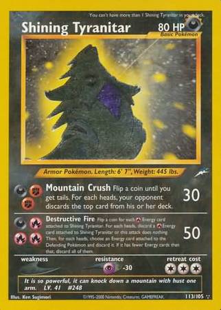 Shining Tyranitar (113/105) [Neo Destiny Unlimited] | Exor Games Bridgewater