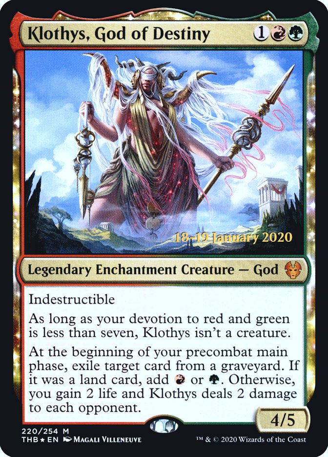 Klothys, God of Destiny [Theros Beyond Death Prerelease Promos] | Exor Games Bridgewater