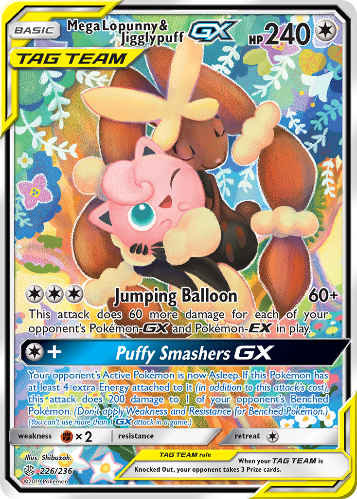 Mega Lopunny & Jigglypuff GX (226/236) [Sun & Moon: Cosmic Eclipse] | Exor Games Bridgewater