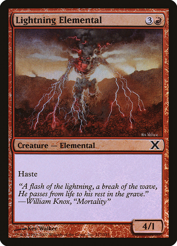 Lightning Elemental (Premium Foil) [Tenth Edition] | Exor Games Bridgewater