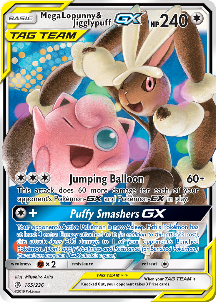 Mega Lopunny & Jigglypuff GX (165/236) [Sun & Moon: Cosmic Eclipse] | Exor Games Bridgewater