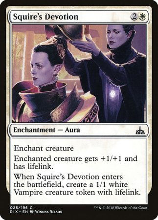 Squire's Devotion [Rivals of Ixalan] | Exor Games Bridgewater