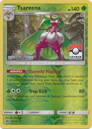 Tsareena (20/149) (League 2nd Place) [Sun & Moon: Base Set] | Exor Games Bridgewater