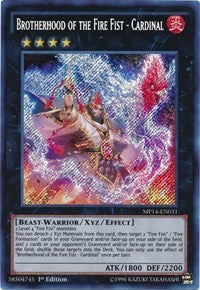 Brotherhood of the Fire Fist - Cardinal [MP14-EN031] Secret Rare | Exor Games Bridgewater