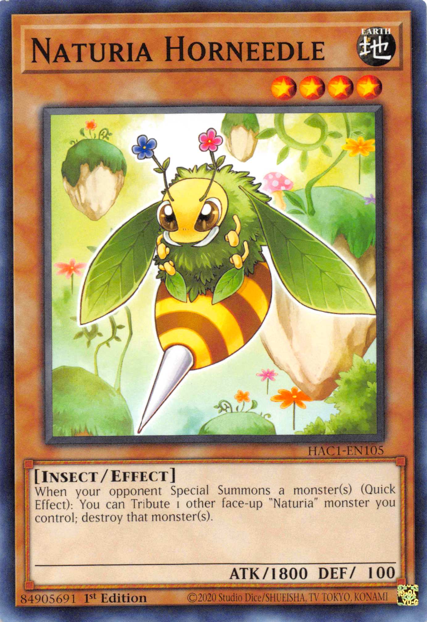 Naturia Horneedle (Duel Terminal) [HAC1-EN105] Parallel Rare | Exor Games Bridgewater