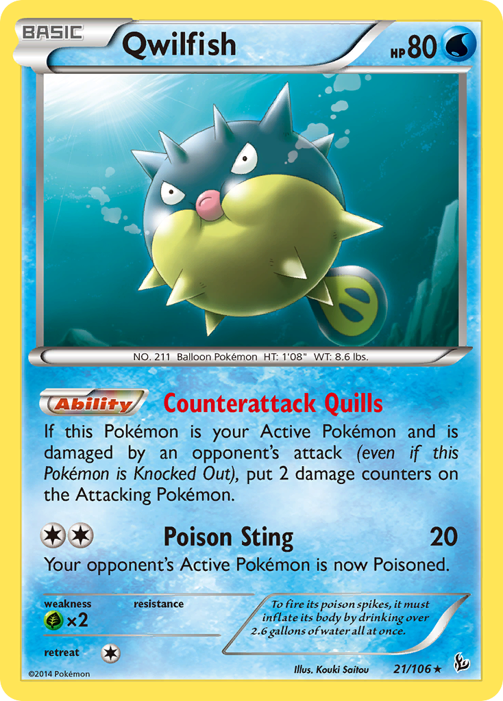 Qwilfish (21/106) [XY: Flashfire] | Exor Games Bridgewater
