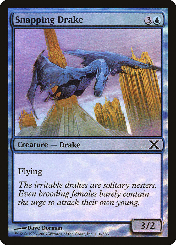 Snapping Drake (Premium Foil) [Tenth Edition] | Exor Games Bridgewater