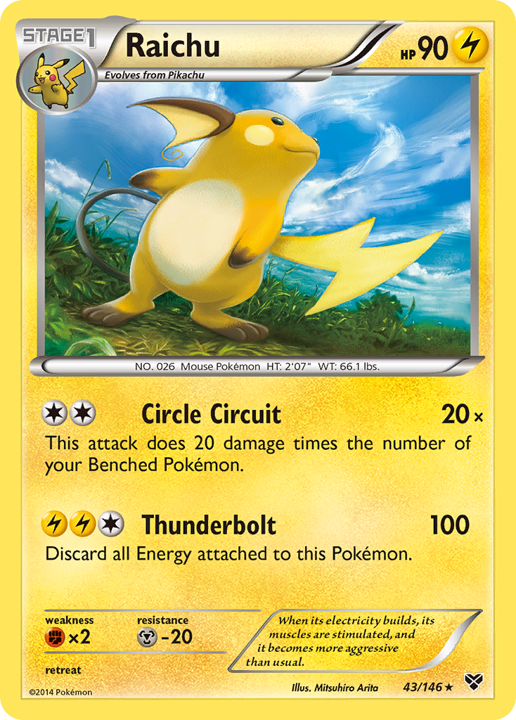 Raichu (43/146) [XY: Base Set] | Exor Games Bridgewater