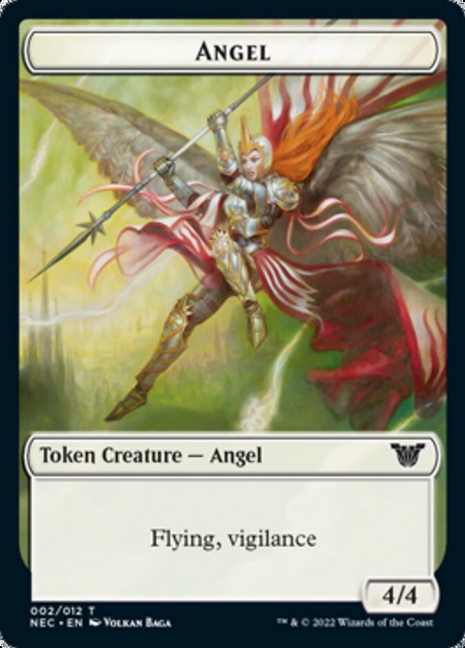 Angel // Elephant Double-sided Token [Kamigawa: Neon Dynasty Commander Tokens] | Exor Games Bridgewater