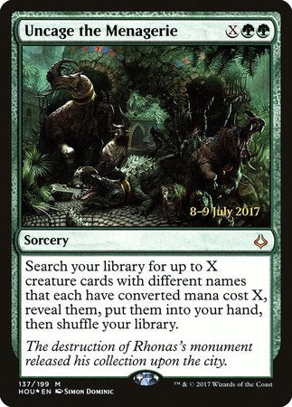 Uncage the Menagerie [Hour of Devastation Promos] | Exor Games Bridgewater