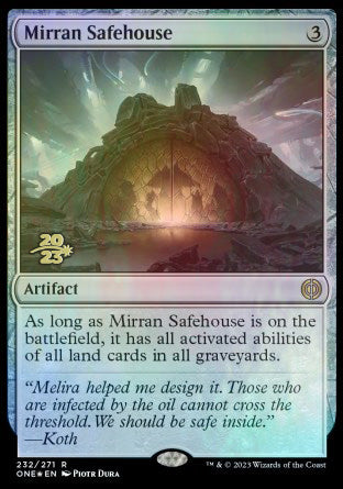 Mirran Safehouse [Phyrexia: All Will Be One Prerelease Promos] | Exor Games Bridgewater