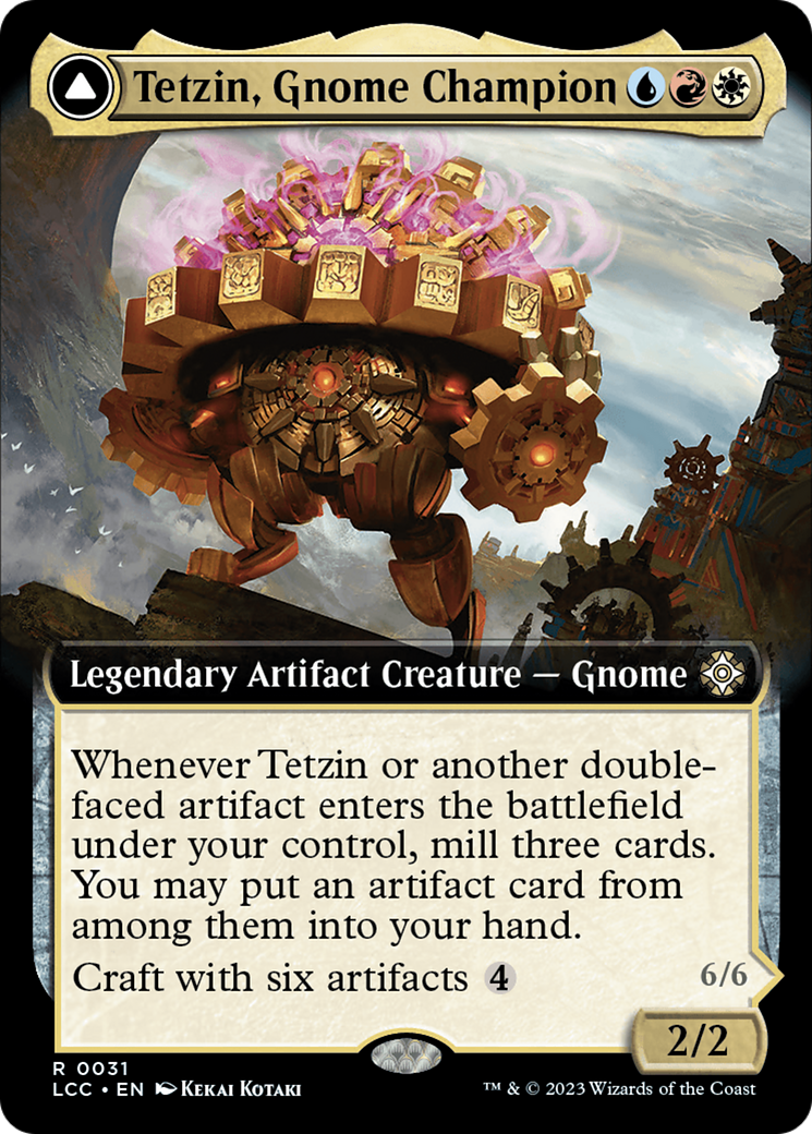 Tetzin, Gnome Champion // The Golden-Gear Colossus (Extended Art) [The Lost Caverns of Ixalan Commander] | Exor Games Bridgewater