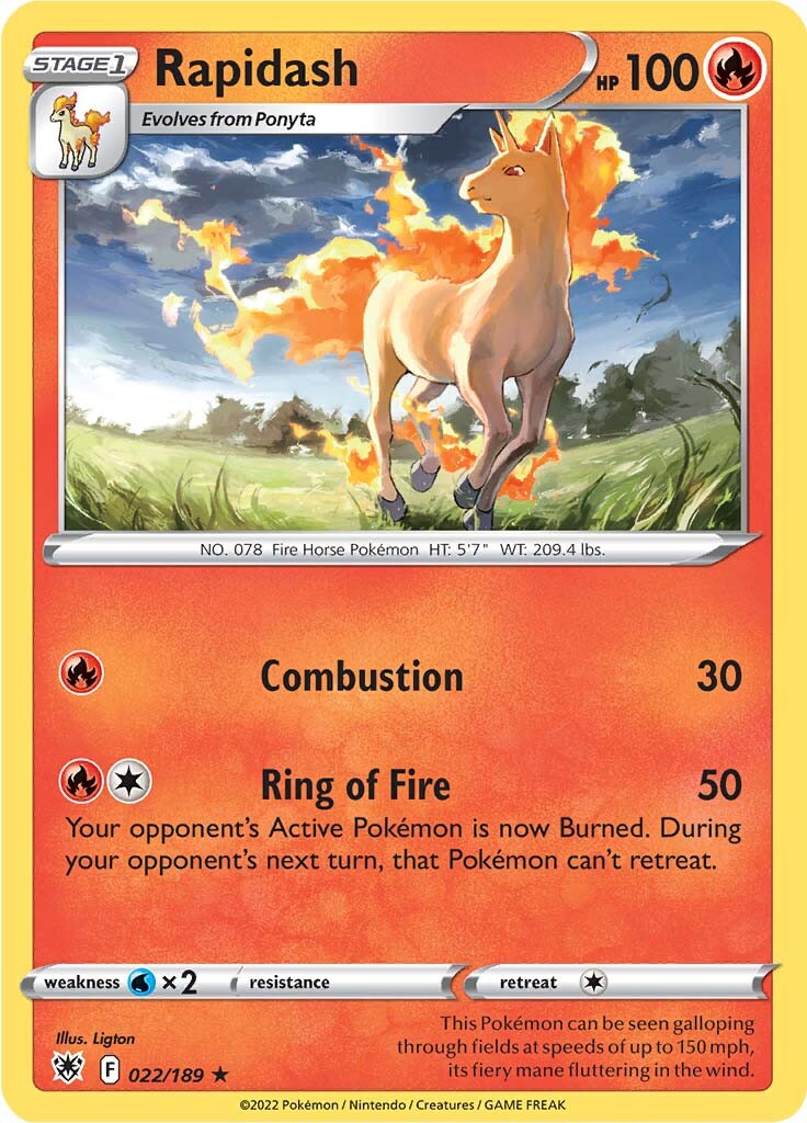 Rapidash (022/189) [Sword & Shield: Astral Radiance] | Exor Games Bridgewater