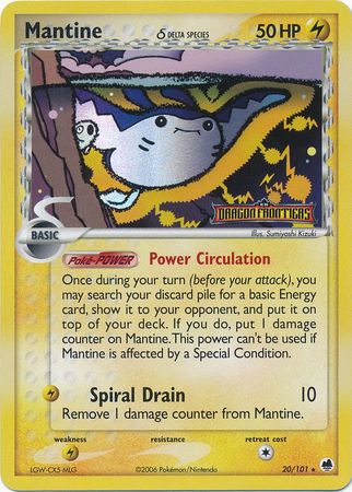 Mantine (20/101) (Delta Species) (Stamped) [EX: Dragon Frontiers] | Exor Games Bridgewater