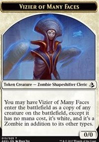 Vizier of Many Faces // Zombie Token [Amonkhet Tokens] | Exor Games Bridgewater