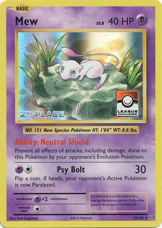 Mew (53/108) (League Promo 2nd Place) [XY: Evolutions] | Exor Games Bridgewater