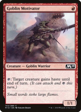 Goblin Motivator [Core Set 2019] | Exor Games Bridgewater