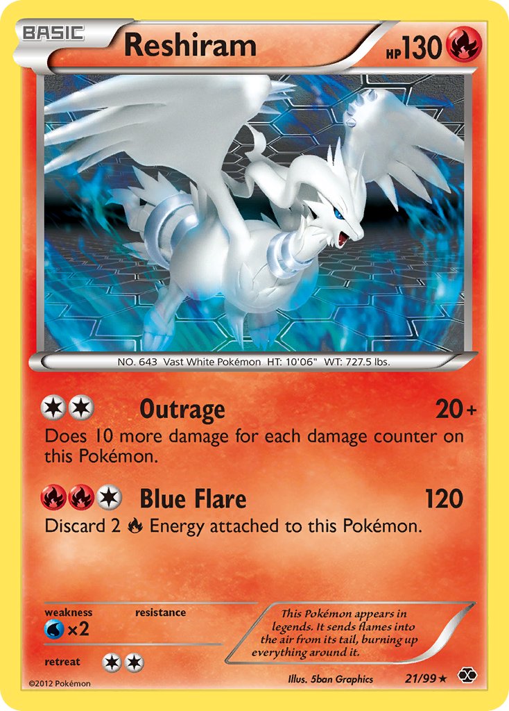 Reshiram (21/99) (Theme Deck Exclusive) [Black & White: Next Destinies] | Exor Games Bridgewater