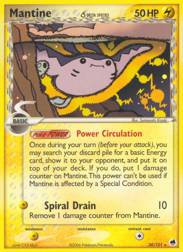 Mantine (20/101) (Delta Species) [EX: Dragon Frontiers] | Exor Games Bridgewater