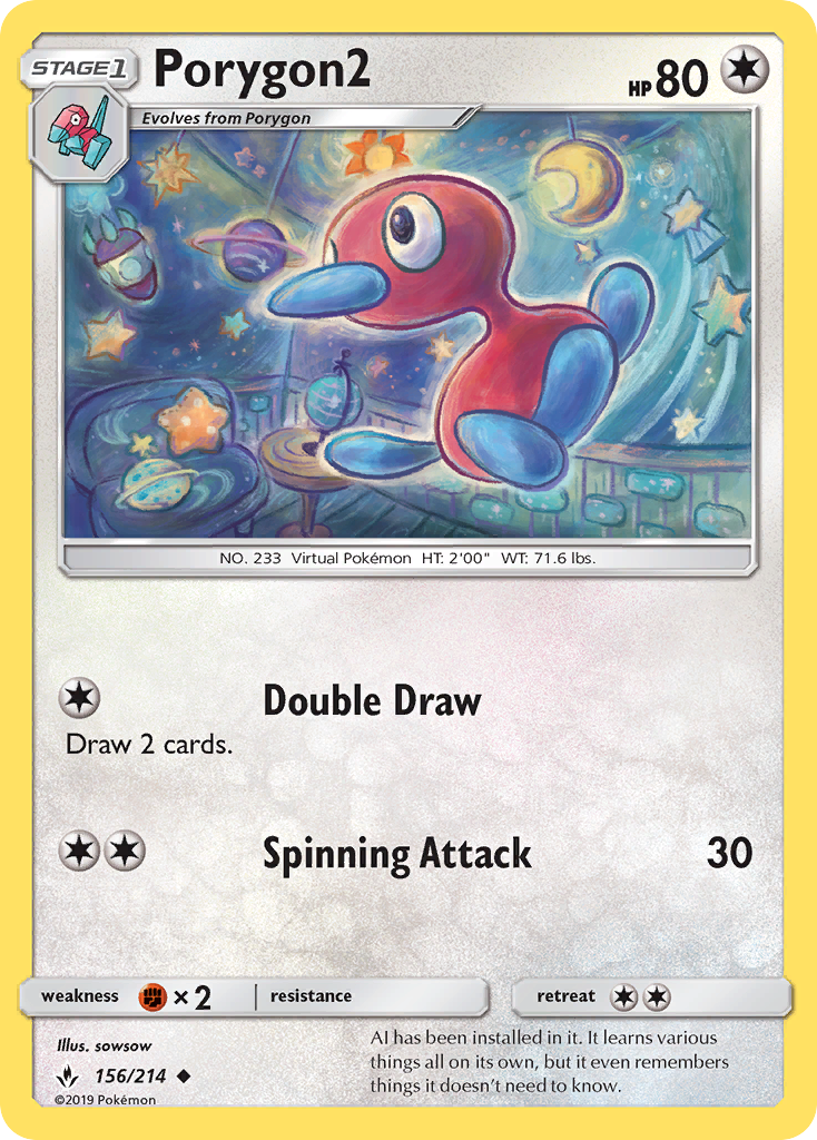 Porygon2 (156/214) [Sun & Moon: Unbroken Bonds] | Exor Games Bridgewater