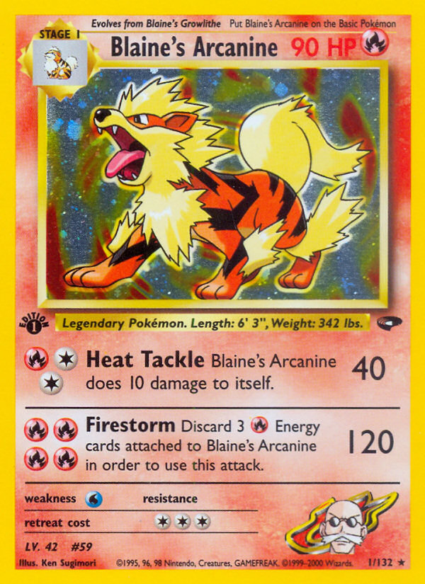 Blaine's Arcanine (1/132) [Gym Challenge 1st Edition] | Exor Games Bridgewater