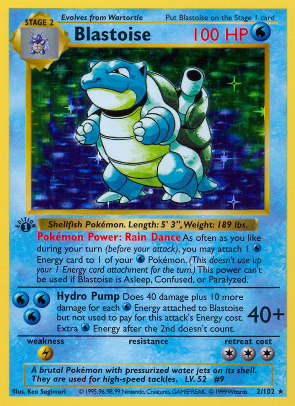 Blastoise (2/102) (Shadowless) [Base Set 1st Edition] | Exor Games Bridgewater