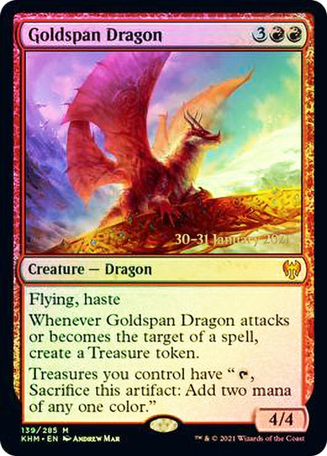 Goldspan Dragon  [Kaldheim Prerelease Promos] | Exor Games Bridgewater