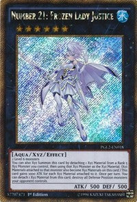 Number 21: Frozen Lady Justice [PGL2-EN018] Gold Secret Rare | Exor Games Bridgewater