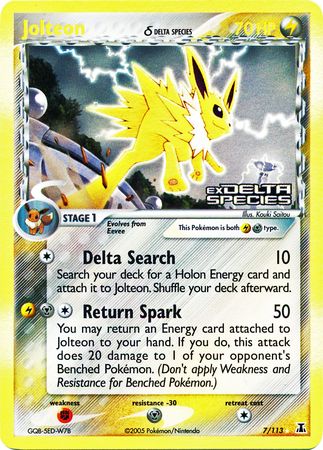 Jolteon (7/113) (Delta Species) (Stamped) [EX: Delta Species] | Exor Games Bridgewater