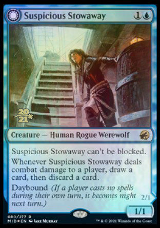 Suspicious Stowaway // Seafaring Werewolf [Innistrad: Midnight Hunt Prerelease Promos] | Exor Games Bridgewater