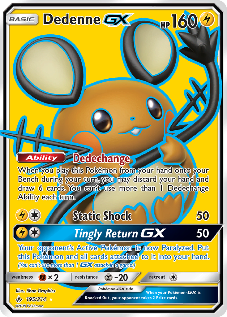 Dedenne GX (195/214) [Sun & Moon: Unbroken Bonds] | Exor Games Bridgewater