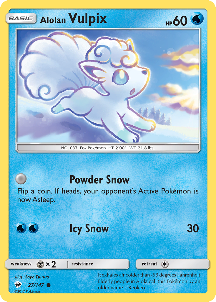 Alolan Vulpix (27/147) [Sun & Moon: Burning Shadows] | Exor Games Bridgewater