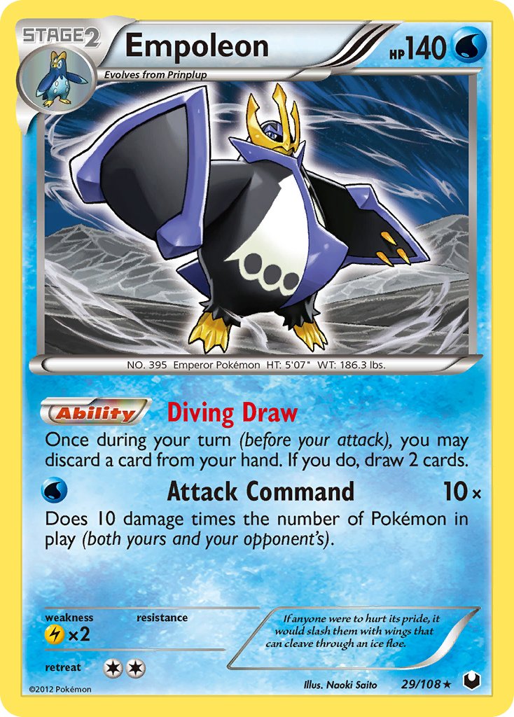 Empoleon (29/108) (Battle Arena Deck Exclusive) (Theme Deck Exclusive) [Black & White: Dark Explorers] | Exor Games Bridgewater